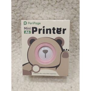PERIPAGE Mini A6 Printer PINK Portable Bluetooth‎ Wireless Thermal - New/ Sealed